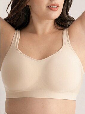 SHAPERMINT NEW Essentials Everyday Comfort Wireless Shaping Bra Chai Womens 3XL